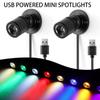 LED Mini-Spotlight für Aquarien-Vitrine, USB-Stecker, 360° verstellbares Licht für Fischbecken-Dekoration, Modell-Vitrine, Regal