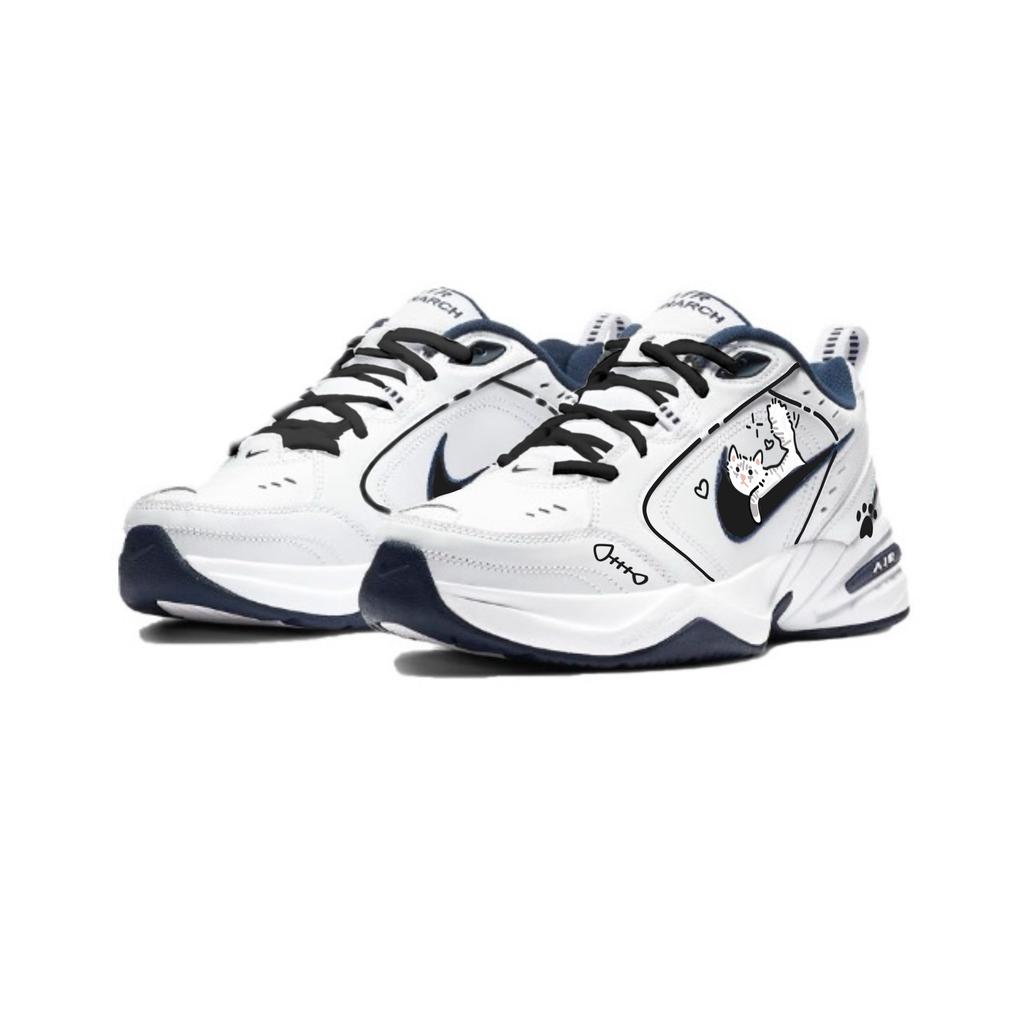 Nike Air Monarch 4 Lying Flat Kitten Slip Resistant, Abrasion Resistant, Height Increasing Low Top Chunky Sneakers 415445-102(Team502-)