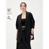 ELLE Color-Block Loose-Fit Linen Blend Blazer