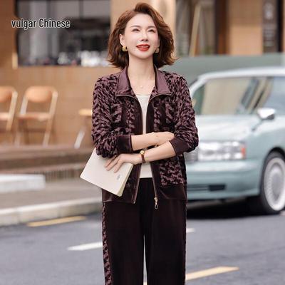 Women's Golden Velvet Casual Two-Piece Set