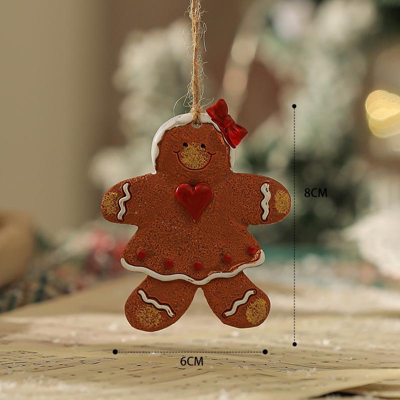 American Retro Christmas Snowman Cane Resin Pendant for Tree Decoration