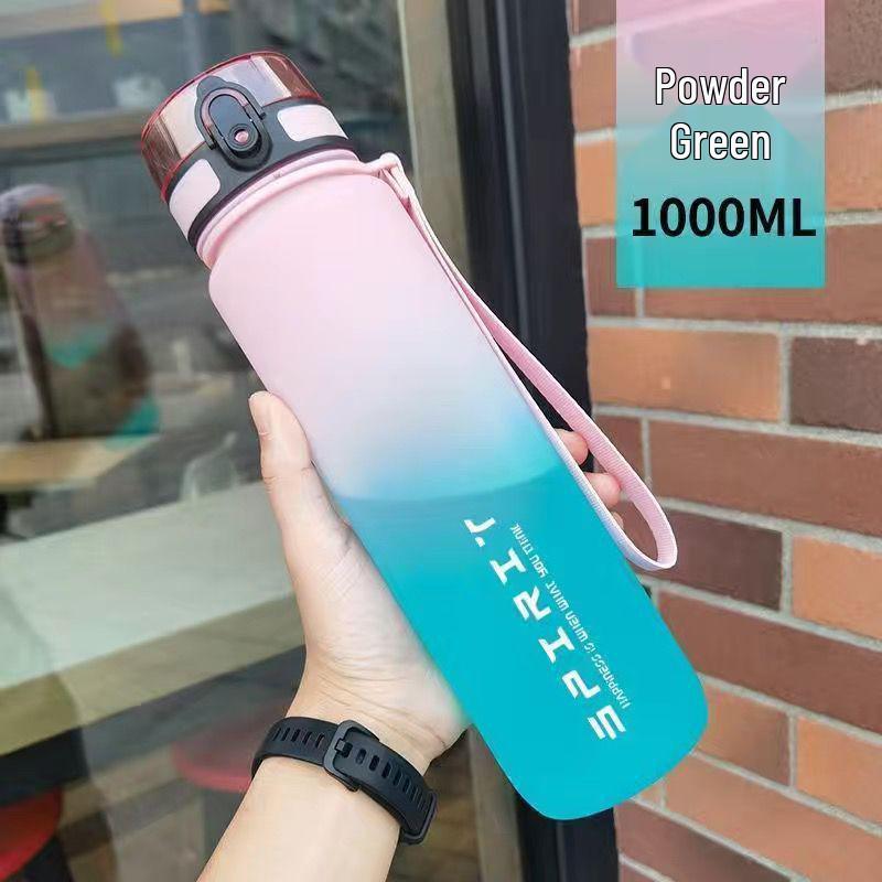 Gradient Frosted Summer Sports Water Bottle – Large Capacity, High-Temperature Resistant, Drop-Proof, with Tea Infuser.
