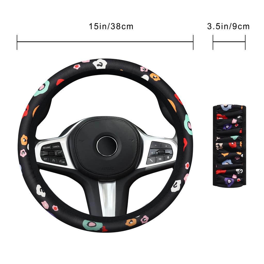 Car steering wheel cover breathable non-slip no inner ring elastic ultra-thin elastic national windmill handle cover