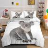 Funny Cute Koala Bedding Set Single King Queen Size Animal Print Duvet Cover Bedclothes 2/3pcs With Pillowcase Gift For Kids