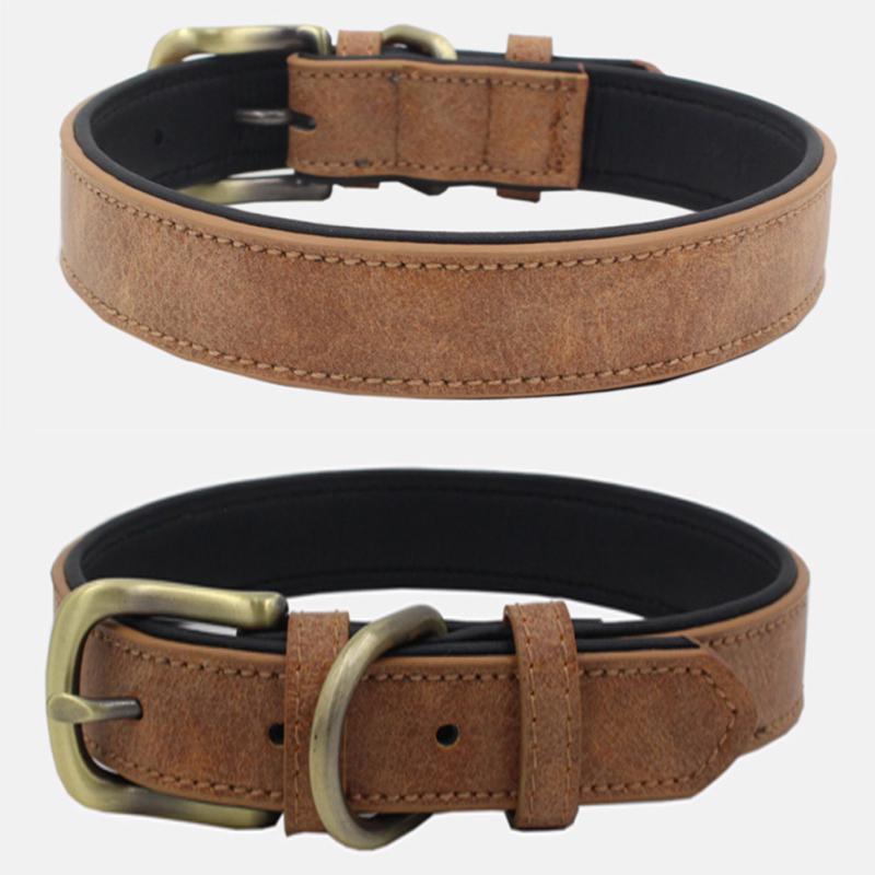 Pet Retro Wear Resistant Microfiber Collar for Large Medium Small Dogs Puppy