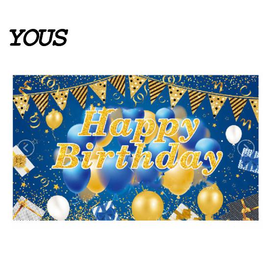 Birthday Celebration Banner Happy Backdrop, Party Photo Background Cloth for Celebration, Decorative Bunting Flag Decor Kids Women, Supplies