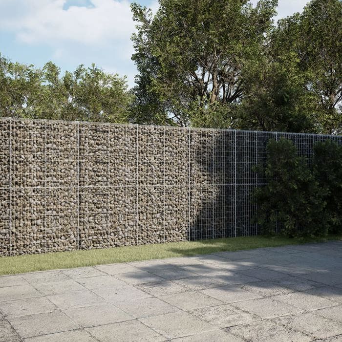 VidaXL Panier gabion avec couvercle 700x50x200 cm fer galvanisé, mur en gabion, mur de soutènement en gabion, clôture en 3295172