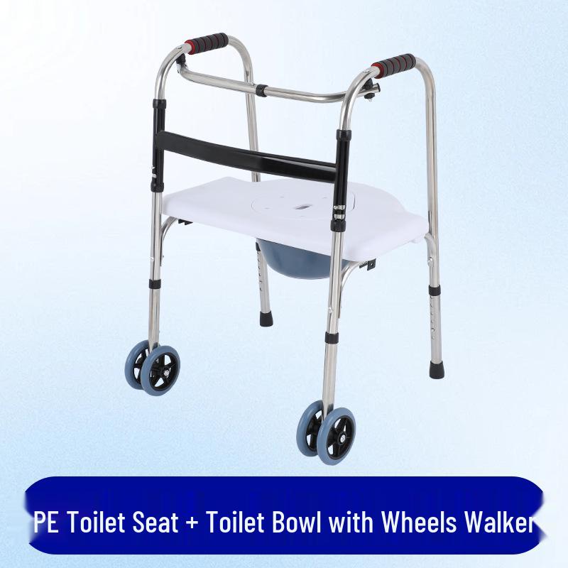 Folding Stainless Steel Walker & Cane Aid for Elderly