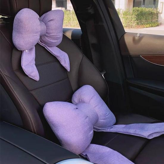 

Car Headrest Pillow Vehicle Neck Pillow with Adjustable Strap Easy to Install Ergonomic Bow Neck Support Cushion Waist Pillow Headrest червоний