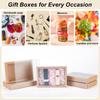 16pcs Kraft Paper Storage Gift Drawer Boxes Translucent Plastic Cover Gift Packaging Case Peru 13.8x9.7x2.5cm