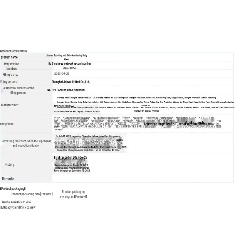 Liushi Mugwort & Centella Asiatica Soothing Body Wash