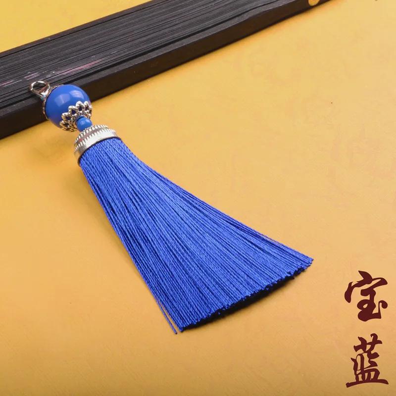 8cm Small Silk Tassel Earrings Pendant Charms Crafts Silver End Caps Tassels Brush for DIY Jewelry Making Accessories 5pc
