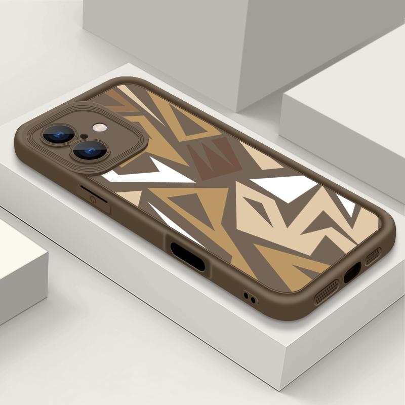 For iPhone 16 Pro Max 15 Pro 14 Plus 13 12 11 XS XR 8 7 Case Shell Geometry Print TPU Soft Shockproof Matte Phone Cover