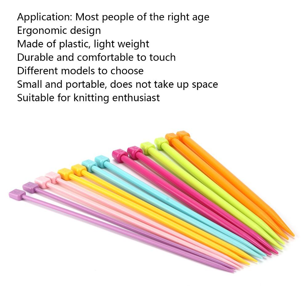 14pcs Plastic Knitting Needles Set Multicolour Plastic Knitting Needles  For Beginners