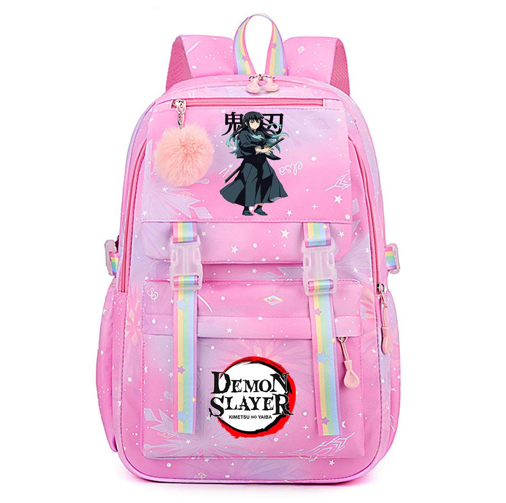 Cartoon Niedlich Dämonentöter Bedruckter Rucksack mit großem Fassungsvermögen für Teenager Schüler Rucksack Schultasche Reisetasche Geschenk