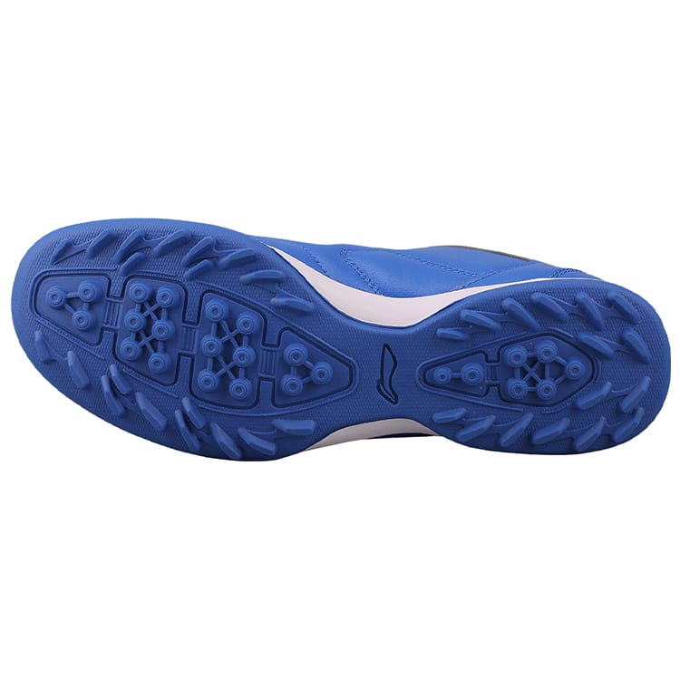 Li Ning TF Turf Artificial Turf Cushioning Slip Resistant Abrasion Resistant Lightweight Soccer Shoes Men's Blue White ASTQ011-3