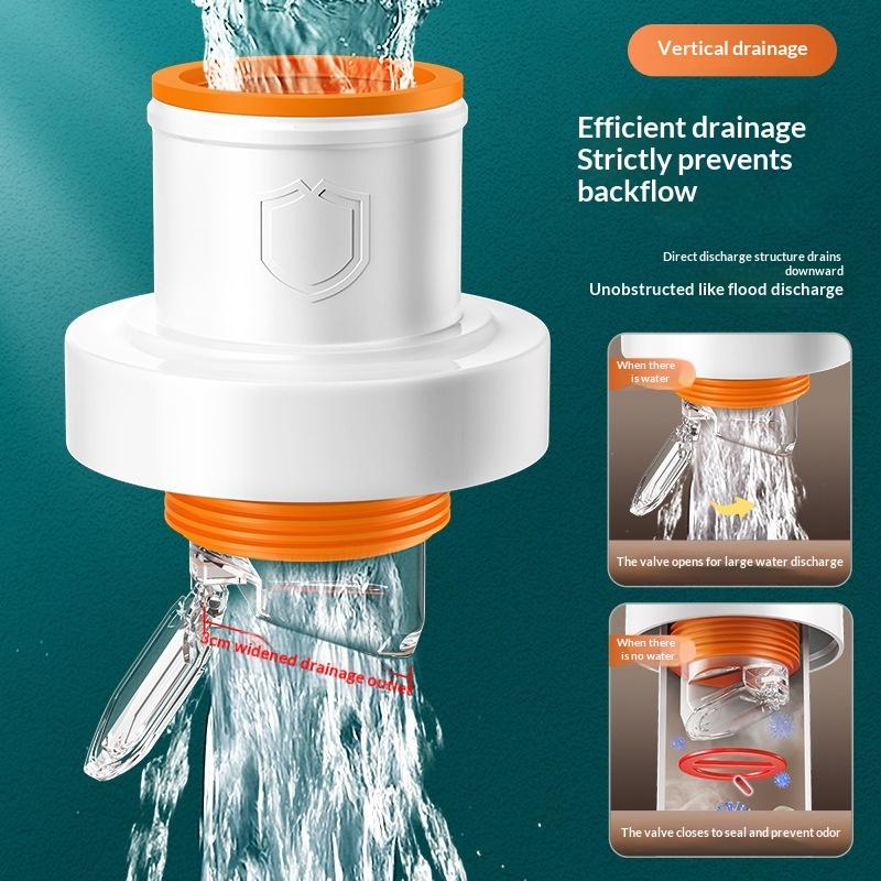 1PC Sink Drain Seal Cap, ABS Anti-Odor Plug for Kitchen Waste Pipe with Backflow Prevention (Easy Install)
