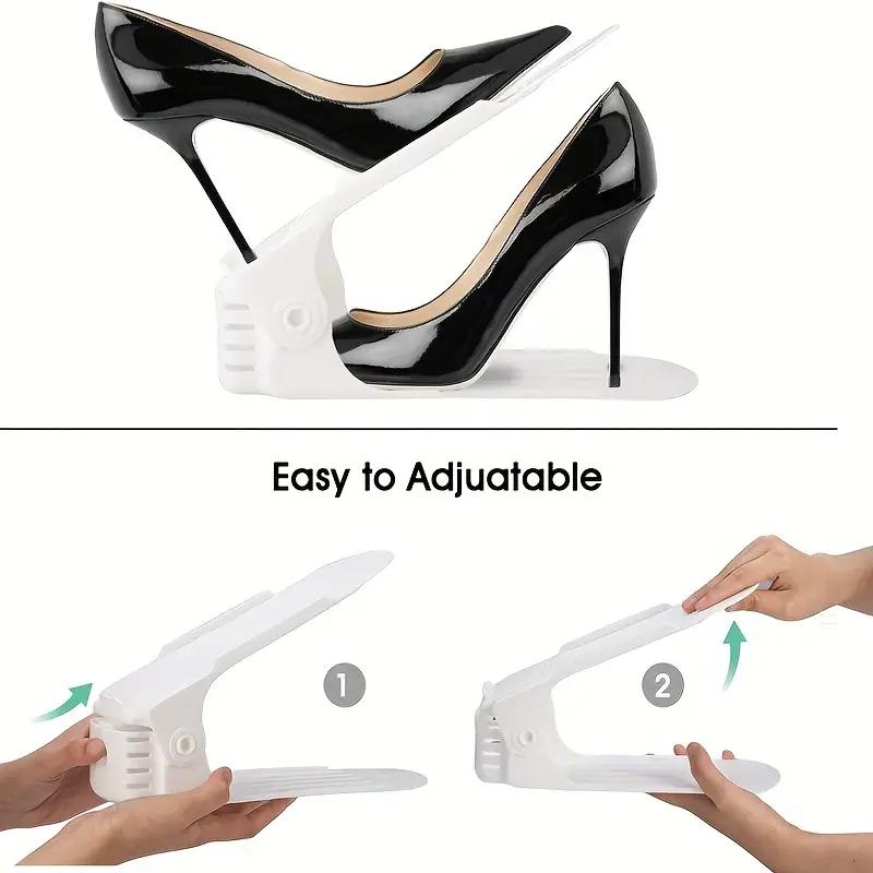 1PC Schuhschlitz-Organizer, verstellbares Schuhregal, doppellagiges Schuhregal, Schuhstapler, platzsparender Schuhhalter für den Schlafzimmerschrank im Wohnheim