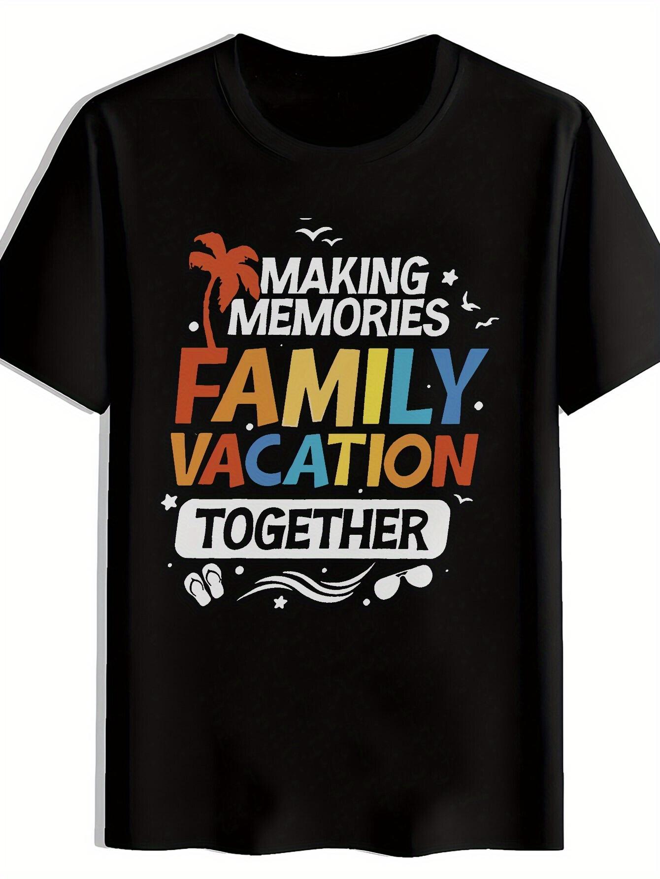 T-shirt Casual Crew Neck with Vibrant Palm Tree and Colorful Stripes Making Memories Together Graphic XXXXL
