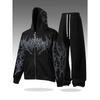 Men's Sports Suit, Warm Full Zip Hoodie and Pocket Sports Pants, Casual and Comfortable, Printed Pattern, Regular Fit