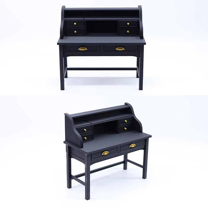 1/12 Bebek Evi Simüle Çalışma Masası Modeli Bebek Evi Masası Çalışma Odası Mobilya Dekorasyonu Bebek Evi Sahne Dekor Aksesuarları