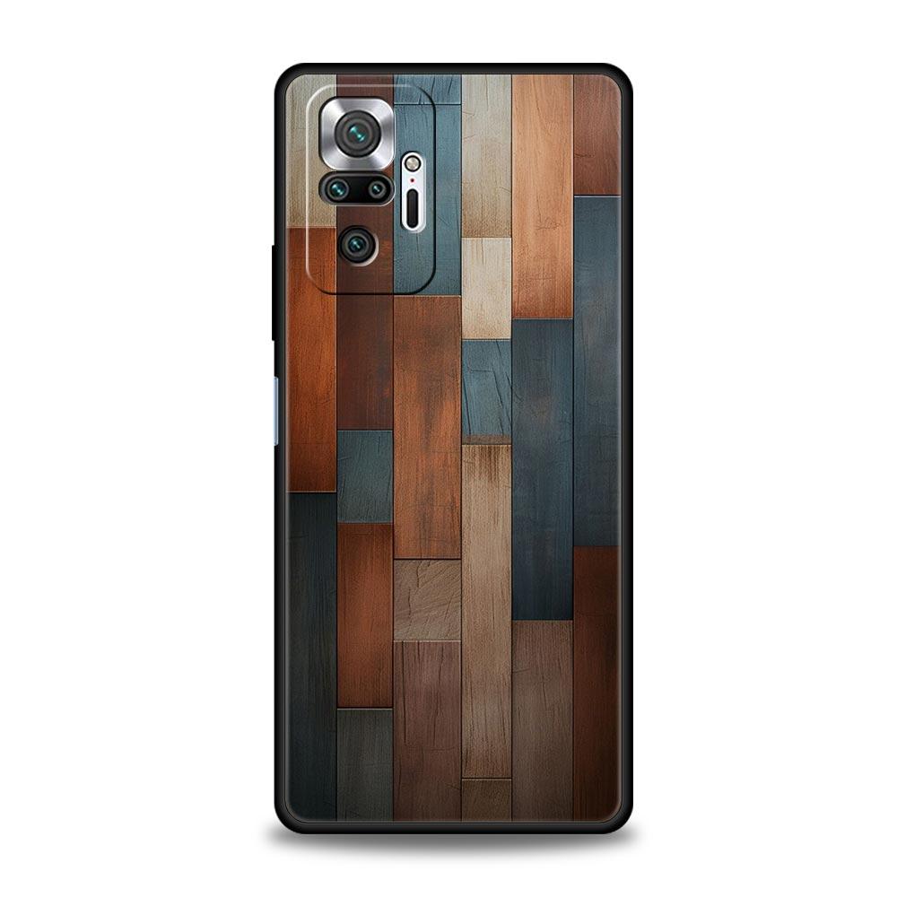 Luxury Vintage Wood Grain Pattern Phone Case Cover for Redmi 14C 13C 12 10C Note 14 13 12 10 11 Pro Plus K40 Pro Plus Soft TPU