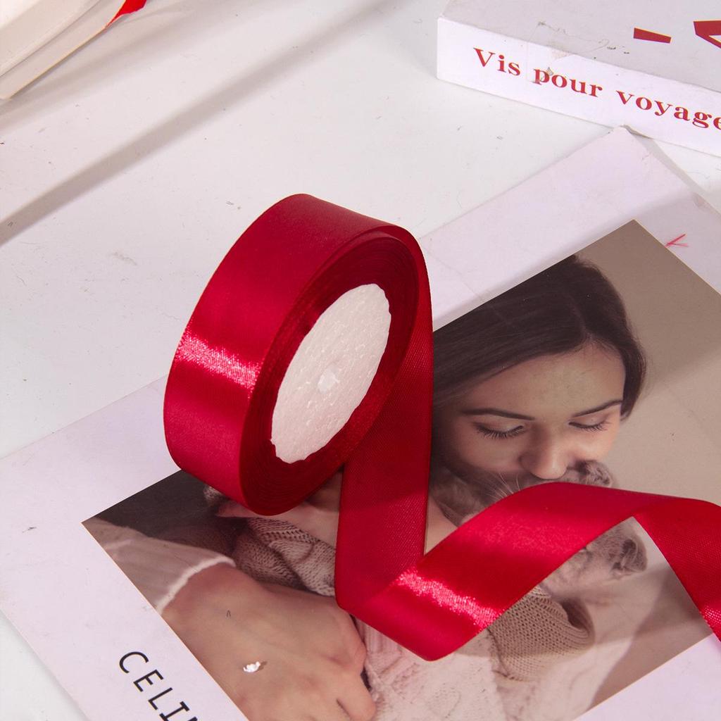Burgundy Satin Ribbon: Chinese Red Polyester, 0.3-8cm for Festive Wedding Room Decorations