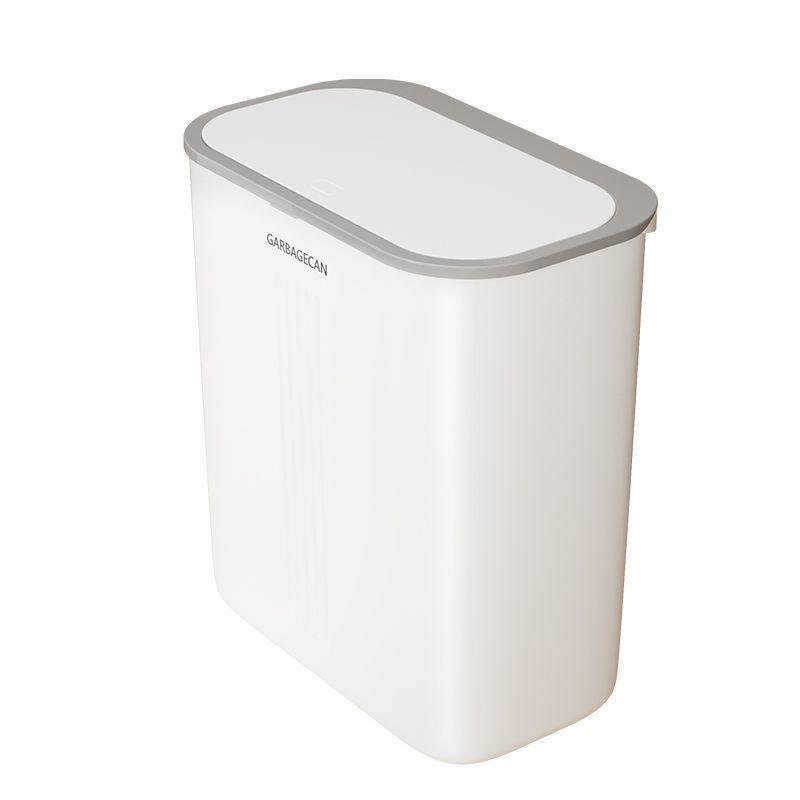 High-Value Push-Top Bathroom & Kitchen Trash Can with Lid, Large & Sturdy