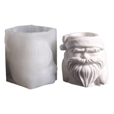 Santa Shape Flowerpot Silicone Mold Christmas Candle Silicone Mould For Making Candle Soap Chocolate Holiday Decoration