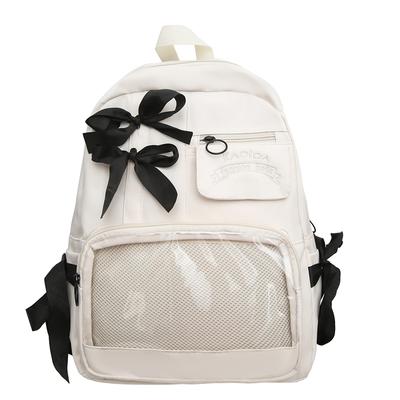 Bow Student School Bag Women's College Style Backpack Large Capacity Backpack