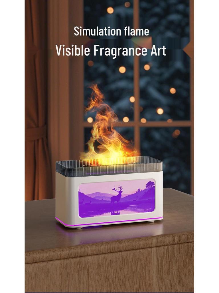 3D Fireplace Aromatherapy Machine: Colorful Flame Essential Oil Diffuser for Home