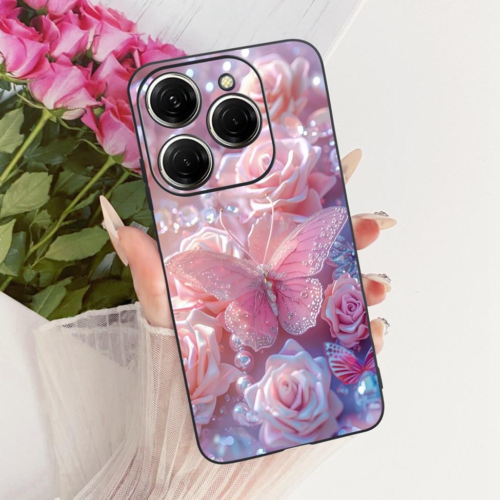 Case For Tecno Spark 20 Pro Cover KJ6 Cute Cat Fashion Butterfly Painted Casing For Techno Spark 20 Pro Bumper