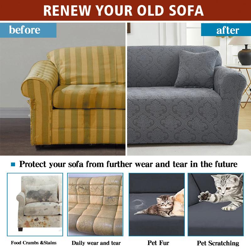 Thick Couch Cover Elastic Sofa Covers for Living Room Bedroom Office Furniture Protector Soft with Elastic Bottom for Kids 1pc