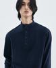SSY Button-Up Half-Neck Long Sleeve Navy