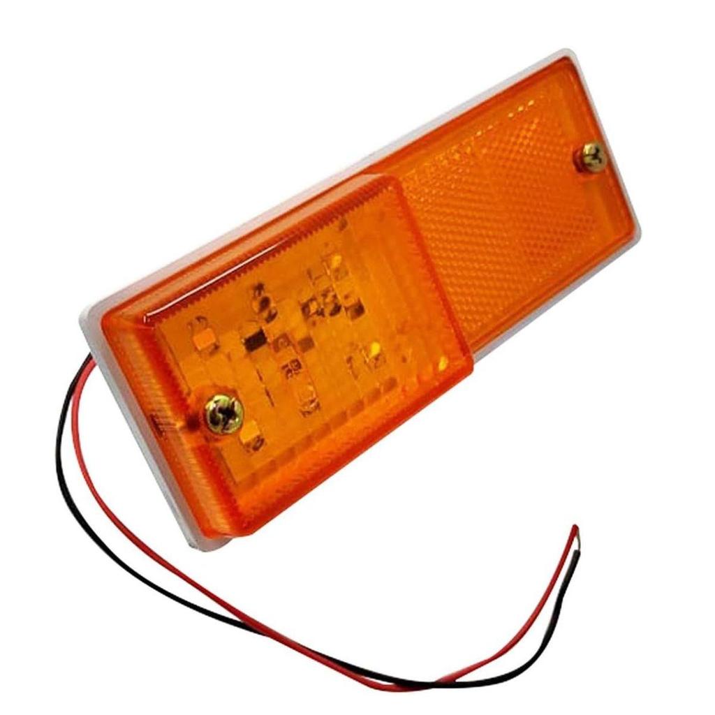 LED Side Marker Lamp Set with Triangle Warning Frame – 9 LED Reflector Triangle Safety Kit 12V Universal for Trucks, Trailers, Tractors (Set of 2)