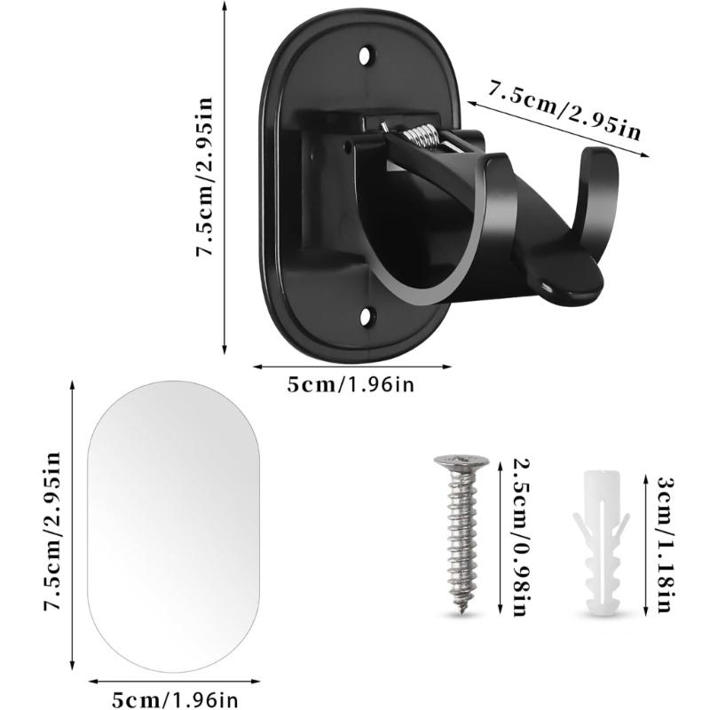 Modern Adhesive Hooks For Curtains 6Pieces No Drilling ABS Mounting Brackets Shower Rod Clips Hangers Kitchen Bedroom
