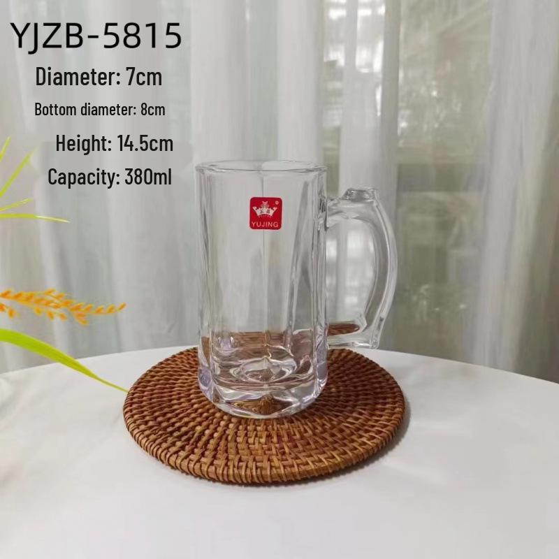 Large Capacity Waist-Slimming Crystal Beer Mug - Thickened Wheat Craft Glass for Household Use