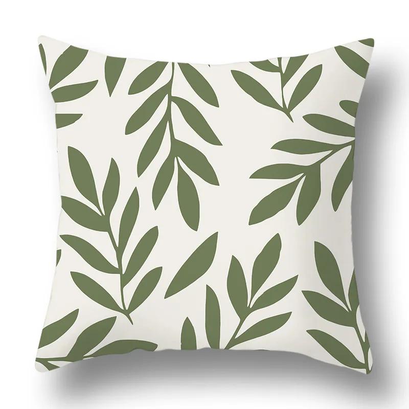 Green Plant Sofa Cushions Comfortable Pillow Office Cushion Cover Living Room Home Decor Modern Print Pillowcase
