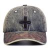 Unisex Cross Flower Embroidery Wash Baseball Caps Spring and Autumn Outdoor Adjustable Casual Hats Sunscreen Hat Sports Cap