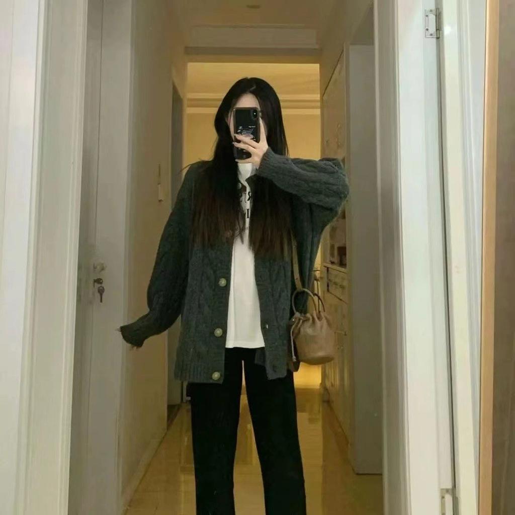 Pulloverjacke im Lazy Style für Damen im Frühherbst, neue lockere Strickjacke für Frühling und Herbst, langärmeliges Oberteil