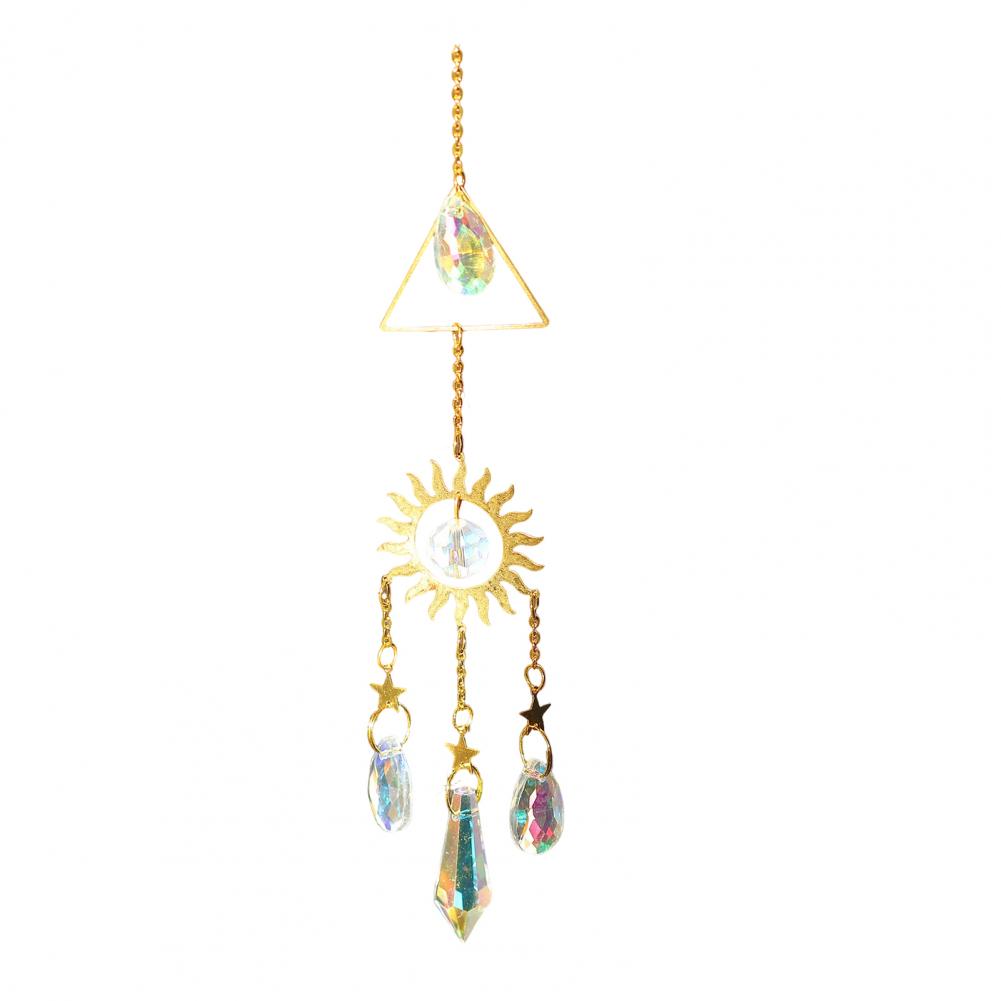 Faux Crystal Sun Catcher Decoration Butterfly Mushroom Moon Star Sun Hanging Ornament Indoor Outdoor Window Hanging Pendant