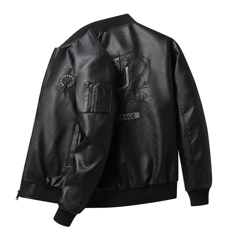 Мужская кожаная куртка оверсайз, кожаная куртка, верхняя куртка, мужская куртка L