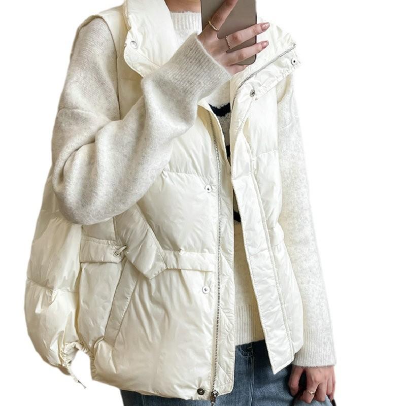 White down vest women's high-end women's short sleeveless down jacket vest jacket women's light and thin
