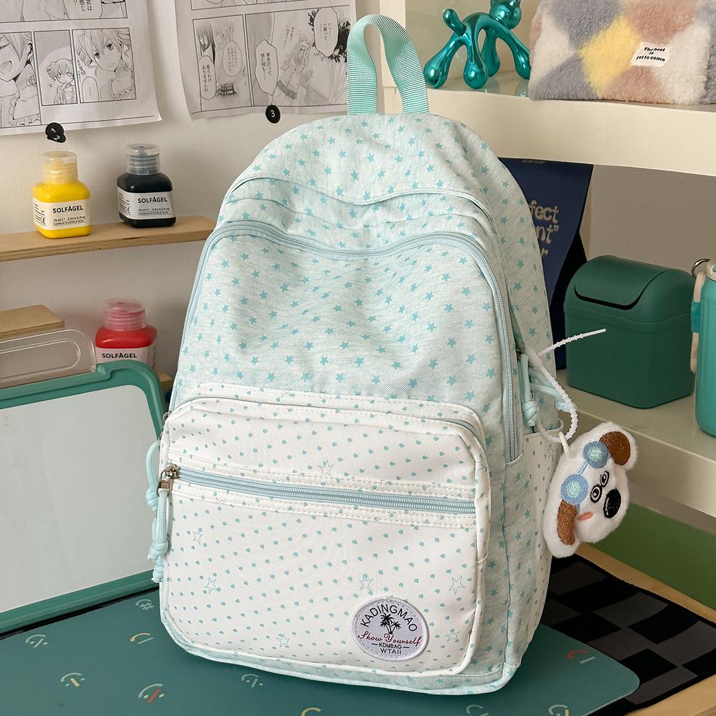 Schoolbag Korean version ins high value youth girly feeling backpack primary school bag female sweet soft sister middle school student backpack