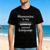 Mundharmonika Ist Meine Zweite Sprache Aufgedrucktes Unisex Baumwoll-T-Shirt Sommer Strand Freizeitkleidung Musikliebhaber Geschenk Kunst Herren Oberteile Camisetas