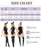 [Maeau] Catsuit Women's Costume, Glossy Leather Bodysuit, Full Body Tights, Leotard, Party, Halloween, Club, Cosplay, Adult, Black, XL