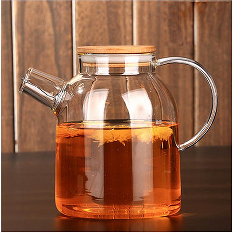 Changqi Heat-Resistant Glass Teapot with Bamboo Lid, 1600ml