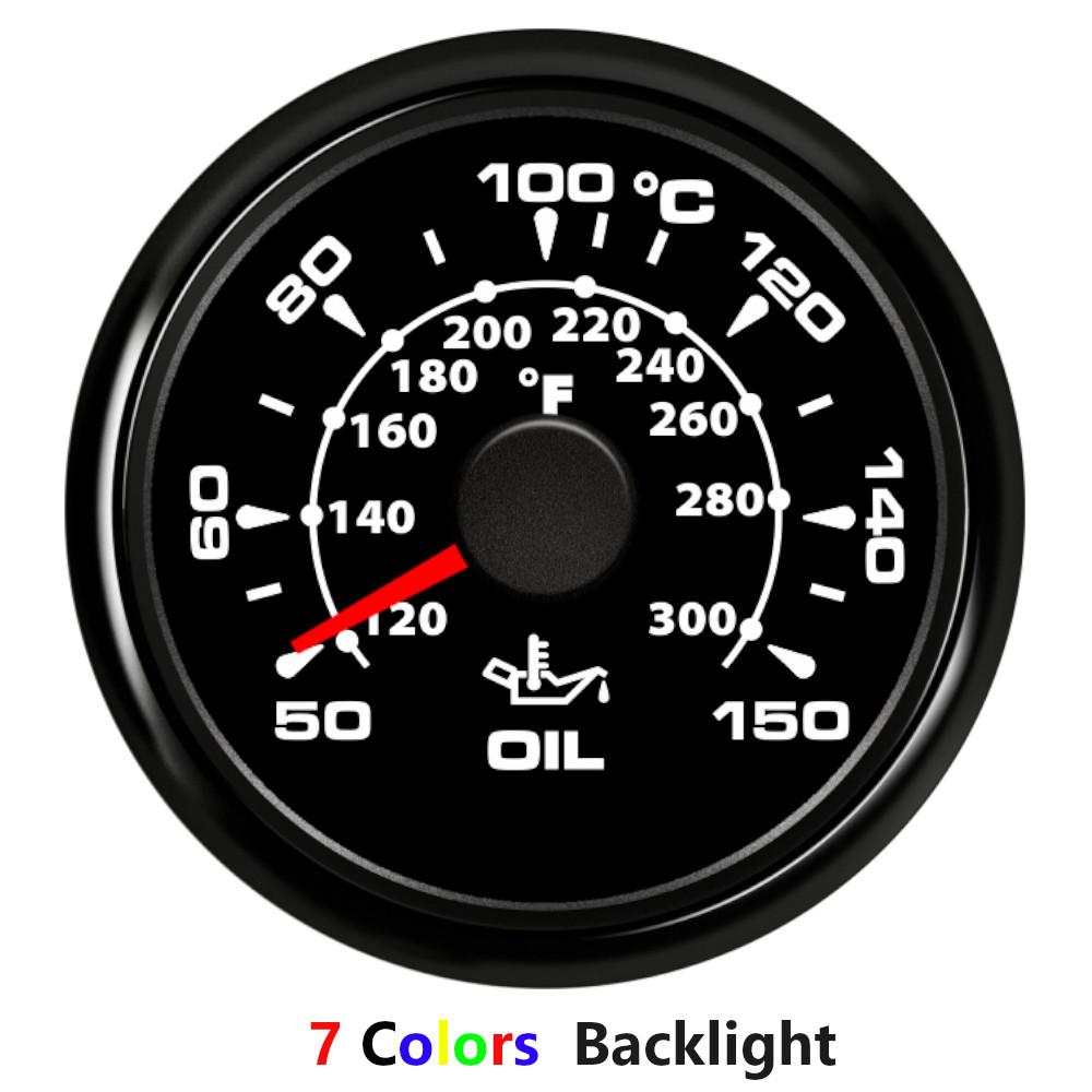 HD 52 mm Wassertemperaturanzeige 40–120 Grad Öltemperaturanzeige Messgerät Anzeige 50–150 Grad Temperatursensor 14 mm 17 mm