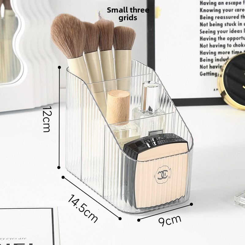 Transparent Desktop Storage Box, Cosmetics Organization Box, Compartments for Storing Lipstick, Makeup Brushes, Pen Holders, and Shelves