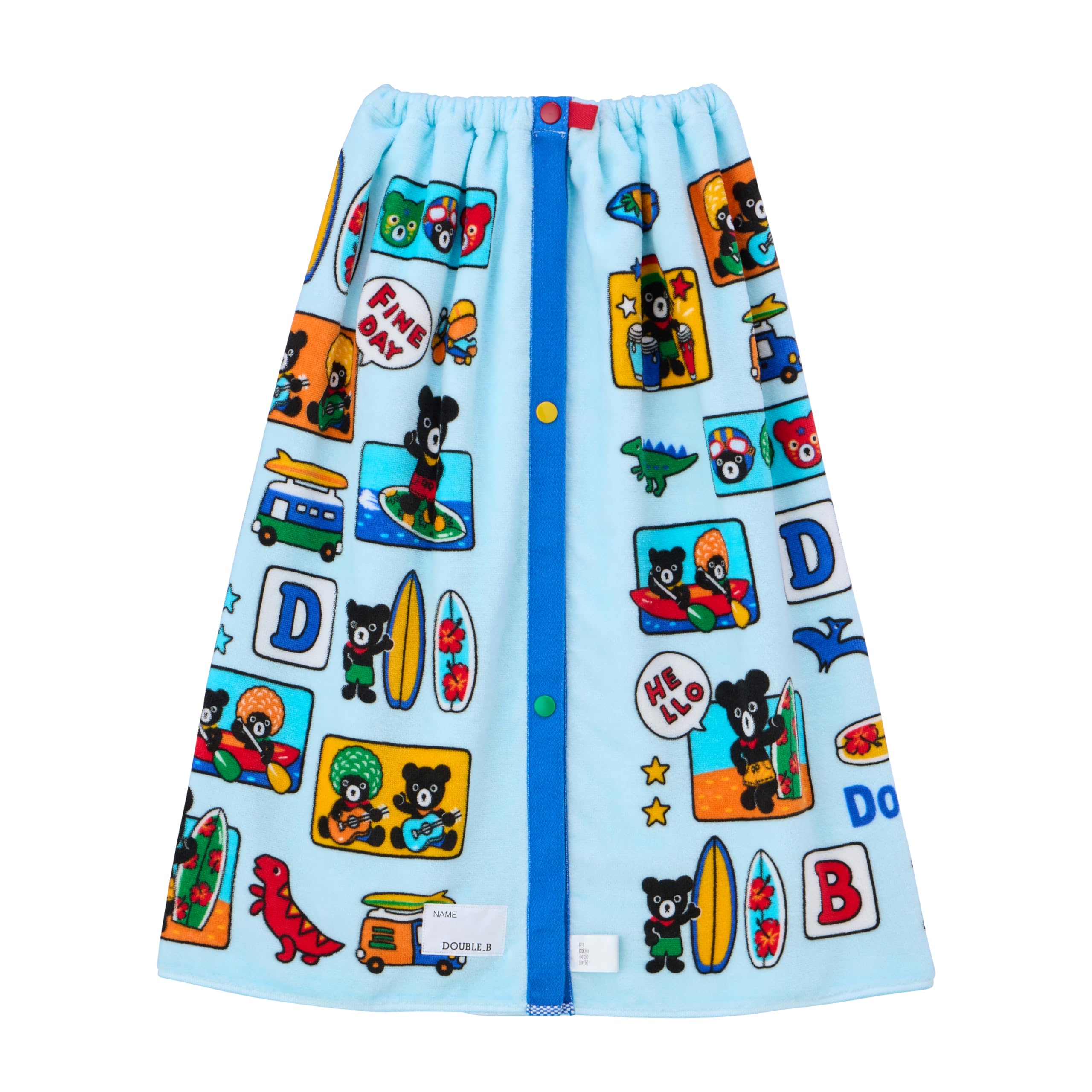 

MIKI HOUSE Double B Пляжное парео на кнопках Бассейн Ванна Медведь Сделано для и Синее Полотенце, Полотенце, Полотенце, Полотенце, Полотенце, 60x120см, Дизайн, 100% Хлопок, Япония, Для мальчиков, синий